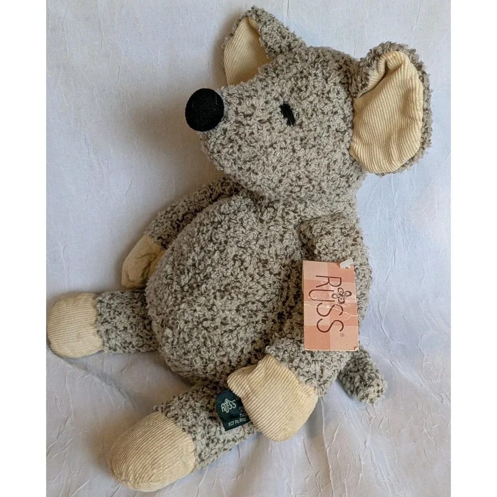 Russ Berrie Mouse Plush Brie Tags Heartcraft Collection #3129 Stuffed Animal 12